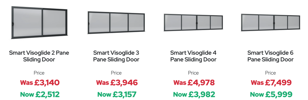 GFD Homes Smart Visoglide door options and prices. 