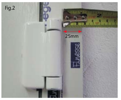 GFD Homes Image showing how to measure when adjusting a composite door hinge. 