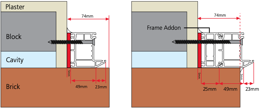 GFD Homes Image illustrating how to adjust a composite door hinge. 