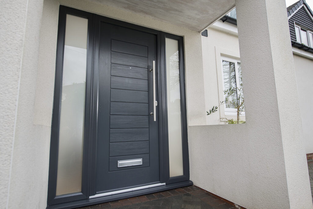 GFD Homes Front doors UK: Solidor Windsor Solid Composite Door in Anthracite Grey. 