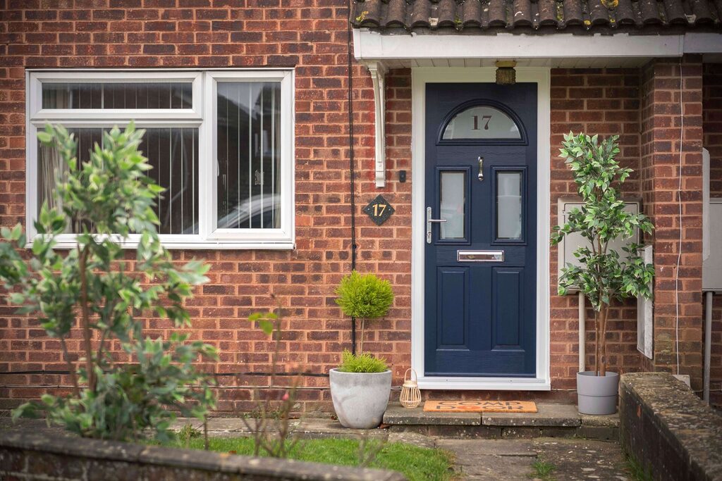 GFD Homes Front doors UK: Comp Door Winslow 3 Composite Door in Blue. 