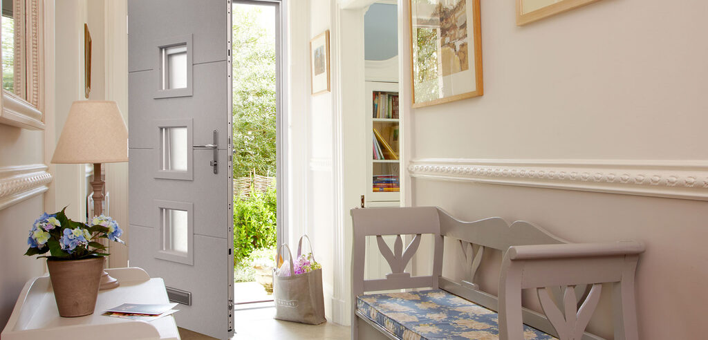 GFD Homes Aluminium front doors: Smart Signature Lansdown Aluminium Composite Door in home. 
