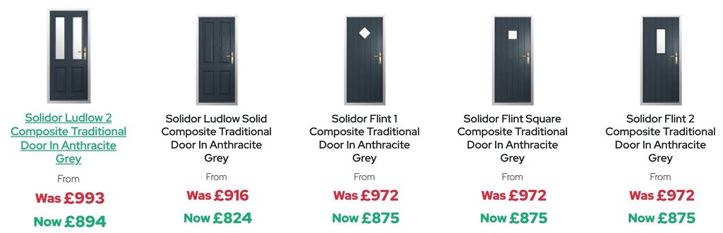 GFD Homes Exterior door: Our Solidor composite door options and prices. 