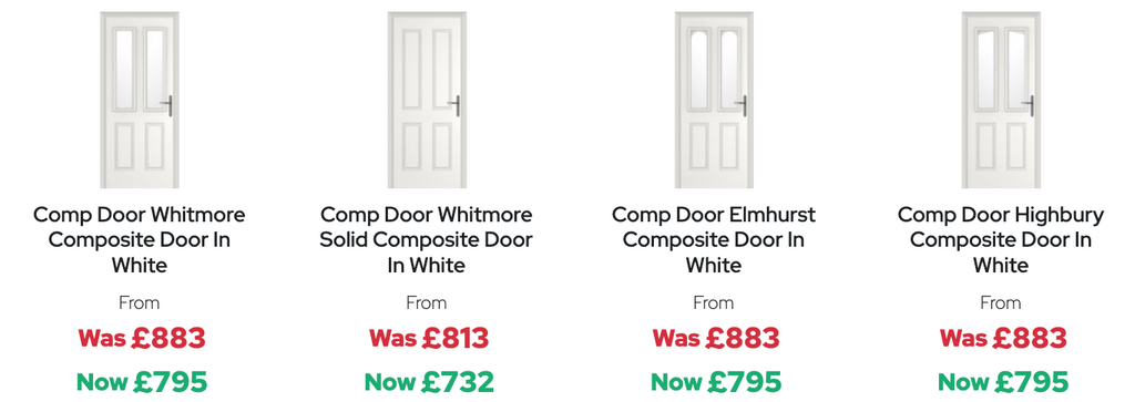GFD Homes Front door: Comp Door options and prices. 