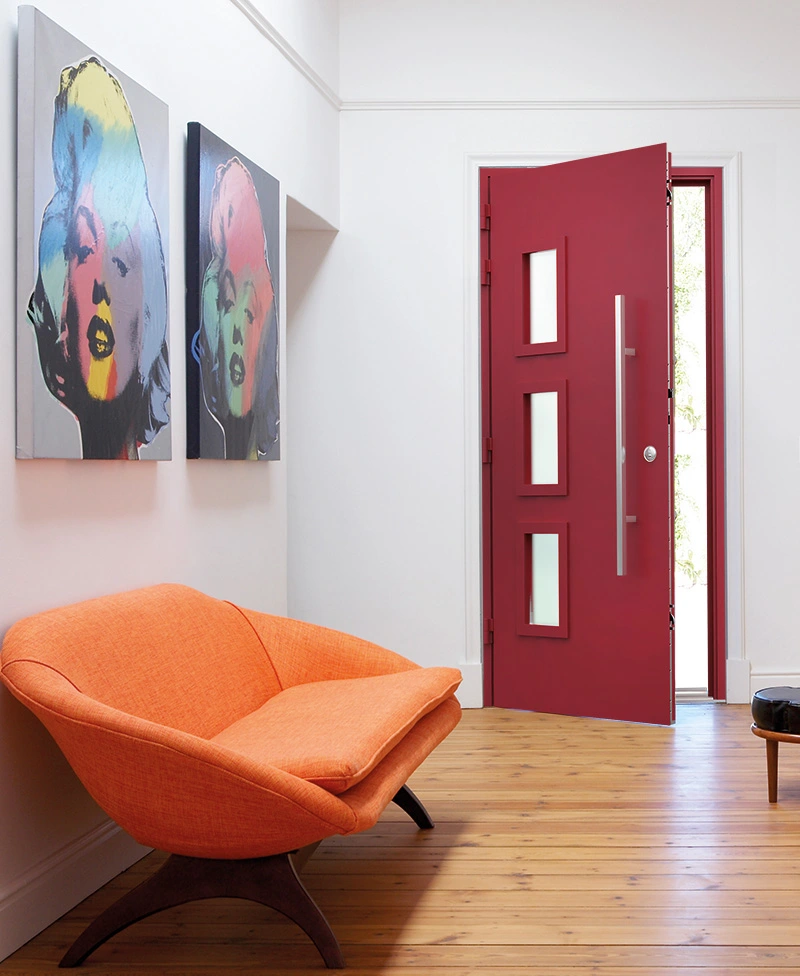 GFD Homes Front doors UK: Smart Winchester Designer Door in Ruby Red.