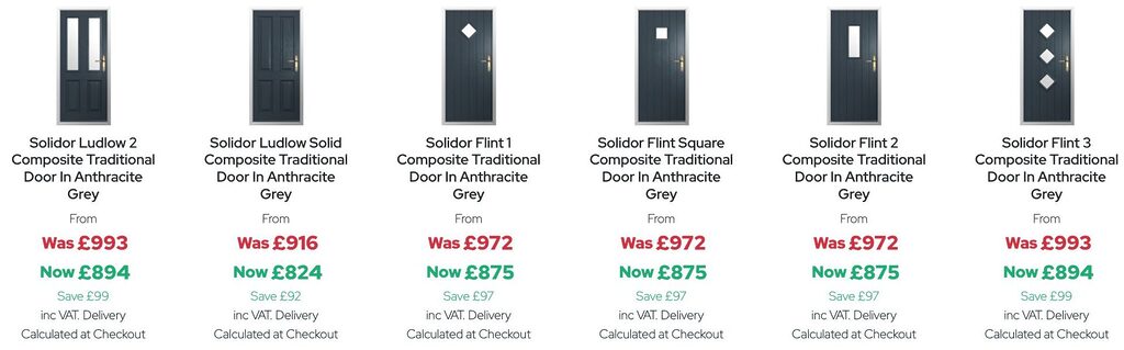 GFD Homes Solidor composite door options and prices. 