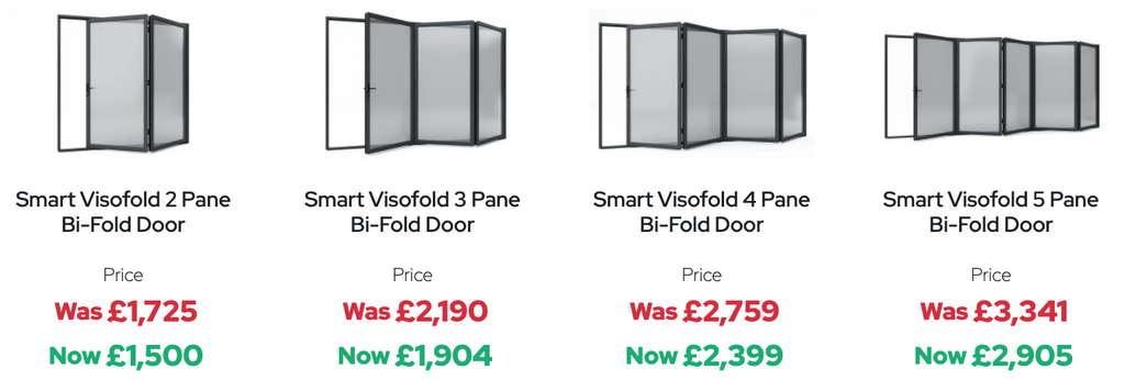 GFD Homes Smart Visofold Bifold Door Options with prices. 