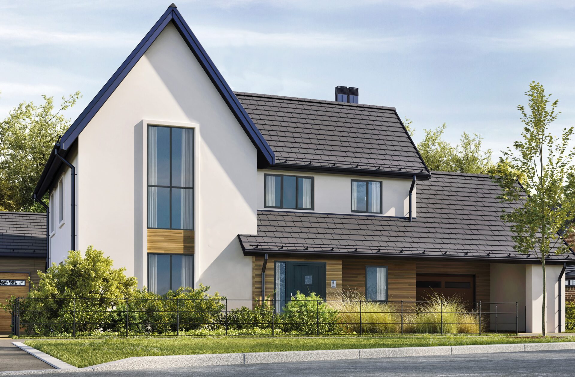 aluminium double glazed windows: wide shot of a house fitted with aluminium windows 
