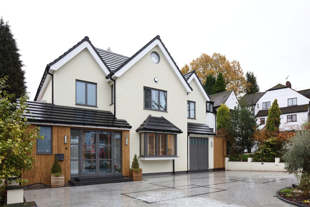 GFD Homes aluminium doors and windows: external shot of a house fitted with aluminium doors and windows 