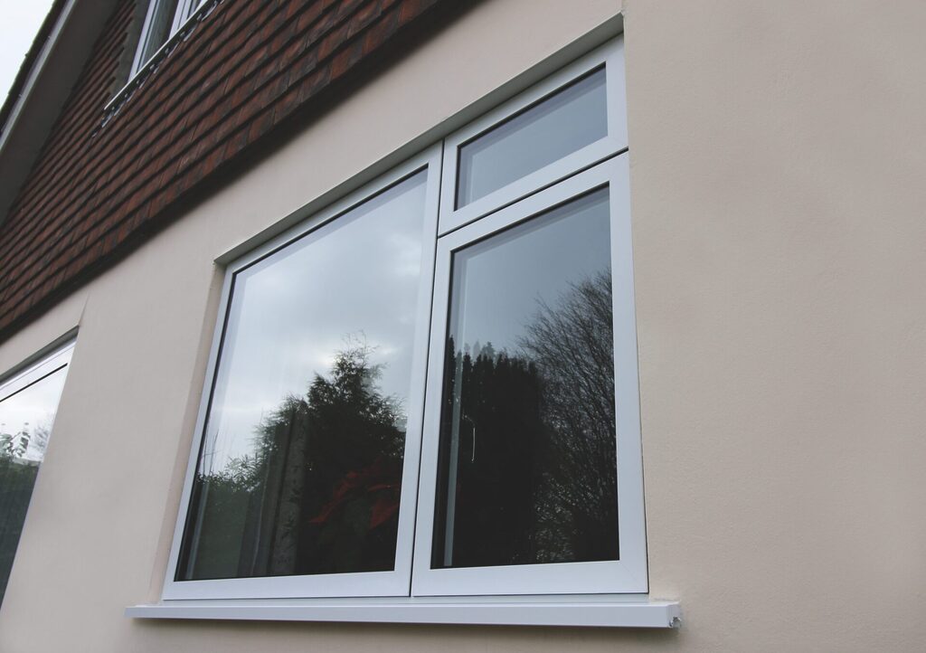 aluminium double glazed windows: exterior lowdown shot of an exquisite aluminium window
