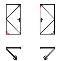 GFD Homes how to hang bifold doors: Single Pane door configuration illustrating where to place packers. 