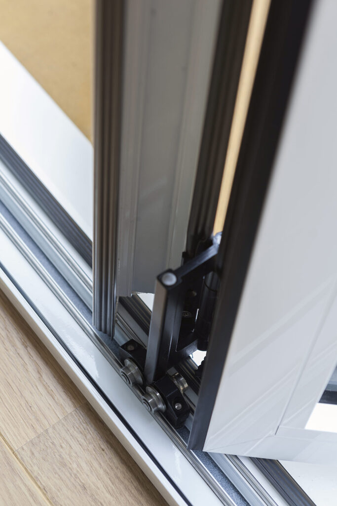 GFD Homes how to adjust bifold doors: Smart Bifold door zoomed in to show the track. 