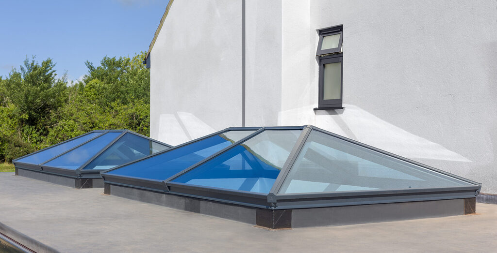 GFD Homes Korniche vs competitors roof lantern : two korniche roof lanterns placed adjacent to eachother on the roof