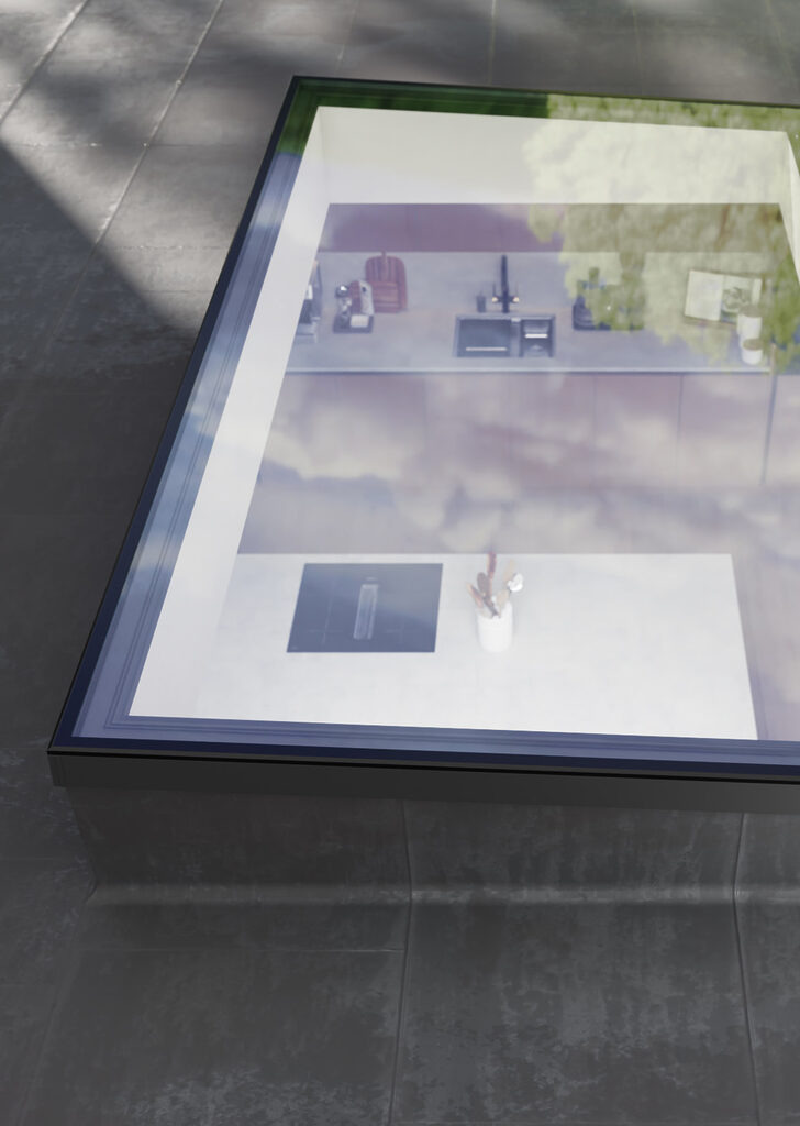 GFD Homes Korniche Flat Glass : looking through glass of roof light