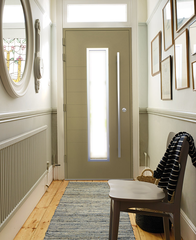 GFD Homes draught proofing front door : a beige hallway with a cream smart signature door keeping it toasty and warm