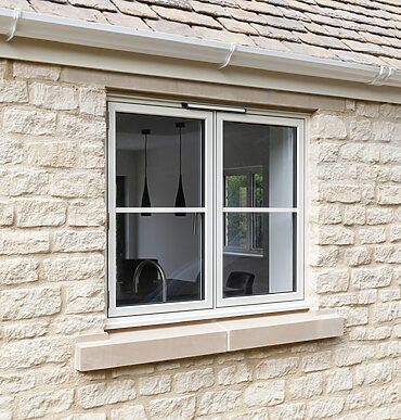 how to measure double glazed unit thickness : aluminium window installed on cottage