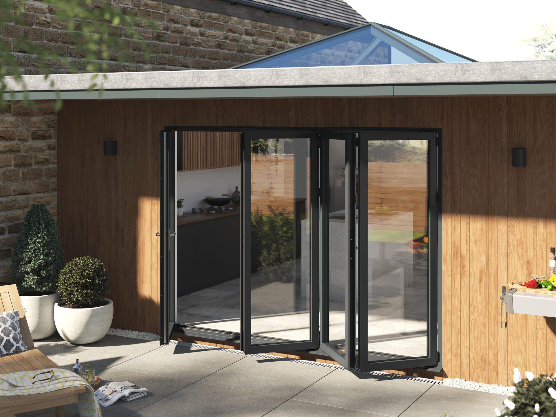 GFD Homes bifold door doors: bifold patio door open