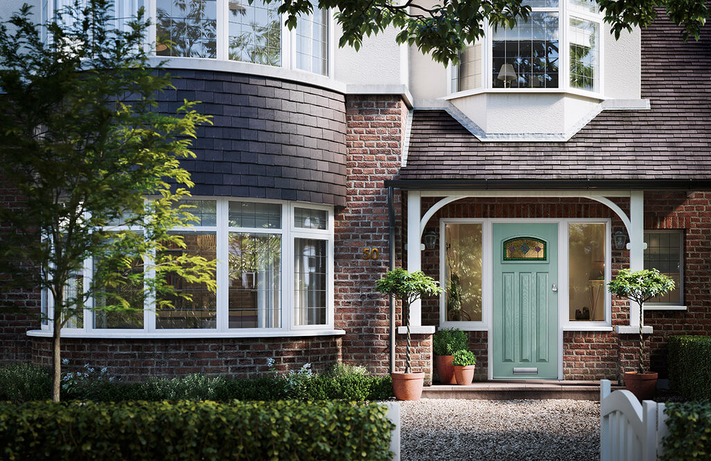 Door Stop Doors : green door stop door in a traditional looking home 