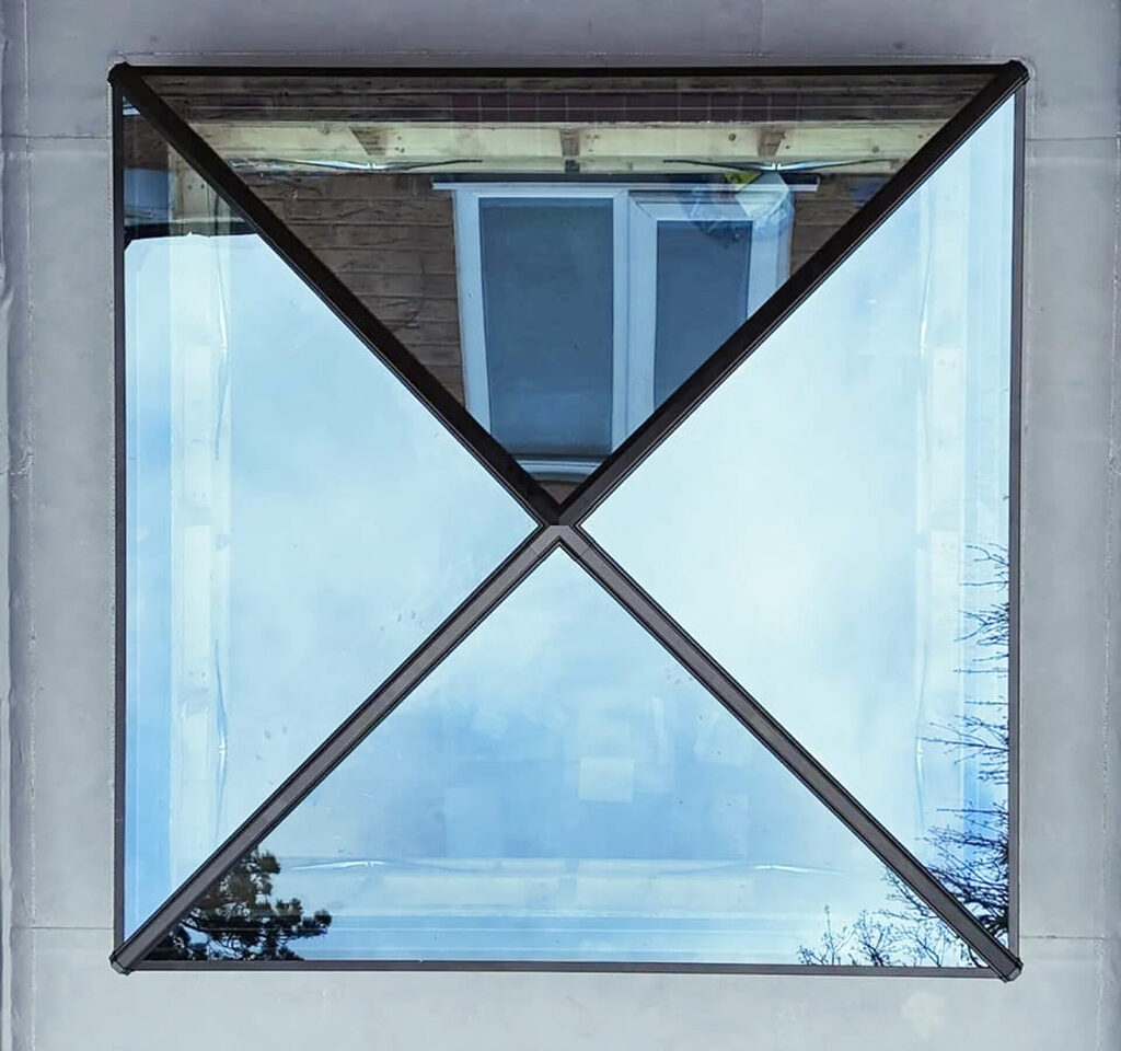 Glass roof lanterns: birds eye view of roof lantern 