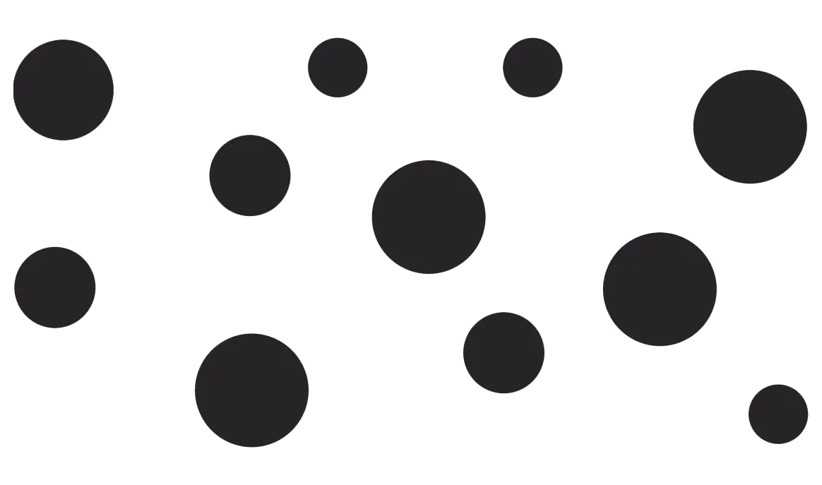 a collection of white dots of various size